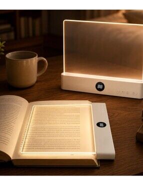 White LED Book Light & Panel Night Lamp with Touch Controls